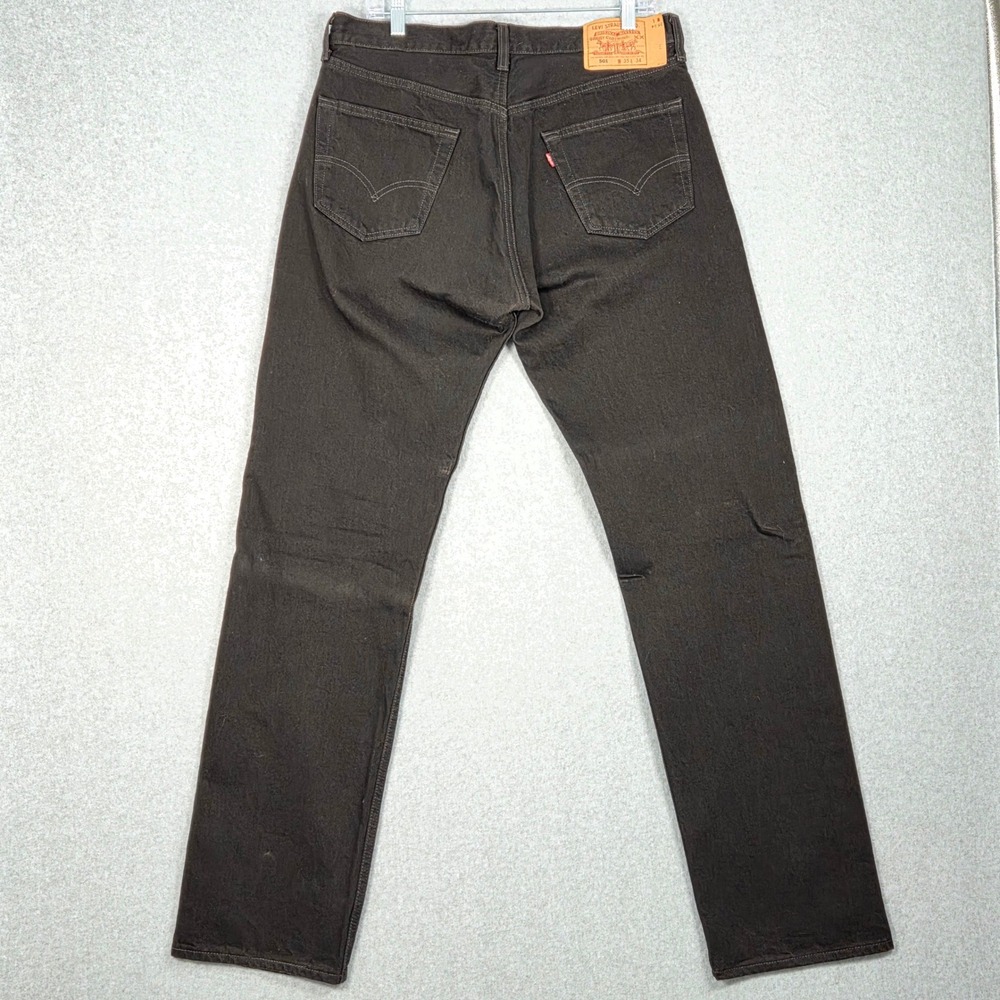 1996 Vintage USA Levi's Men 35" x 34" 501 Original Fit Button Fly Jeans Black - Picture 3 of 7
